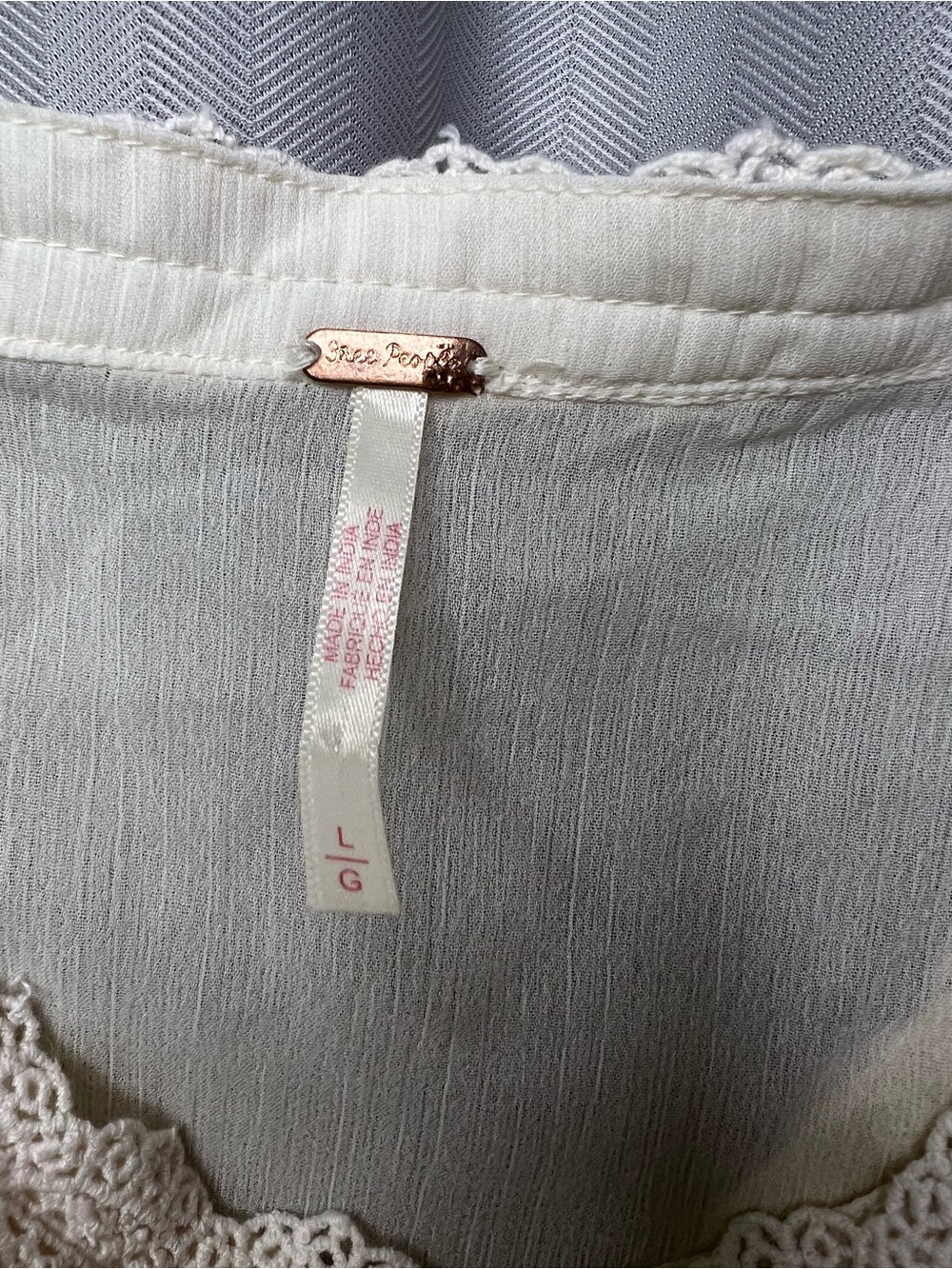 Free People Quiet Breeze Mini Dress in Cream featuring embroidery and ruffles L - Picture 11 of 14